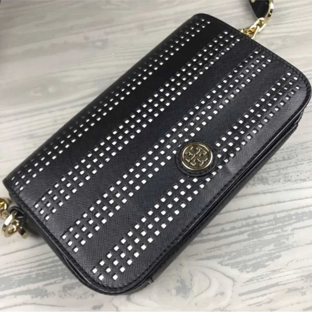 ♥️ tory burch black perforated crossbody ♥️